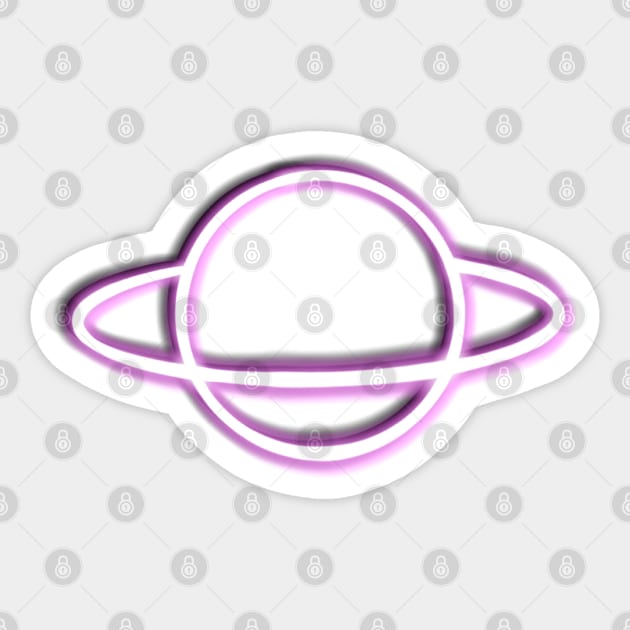 Neon pink/purple planet Sticker by hcohen2000